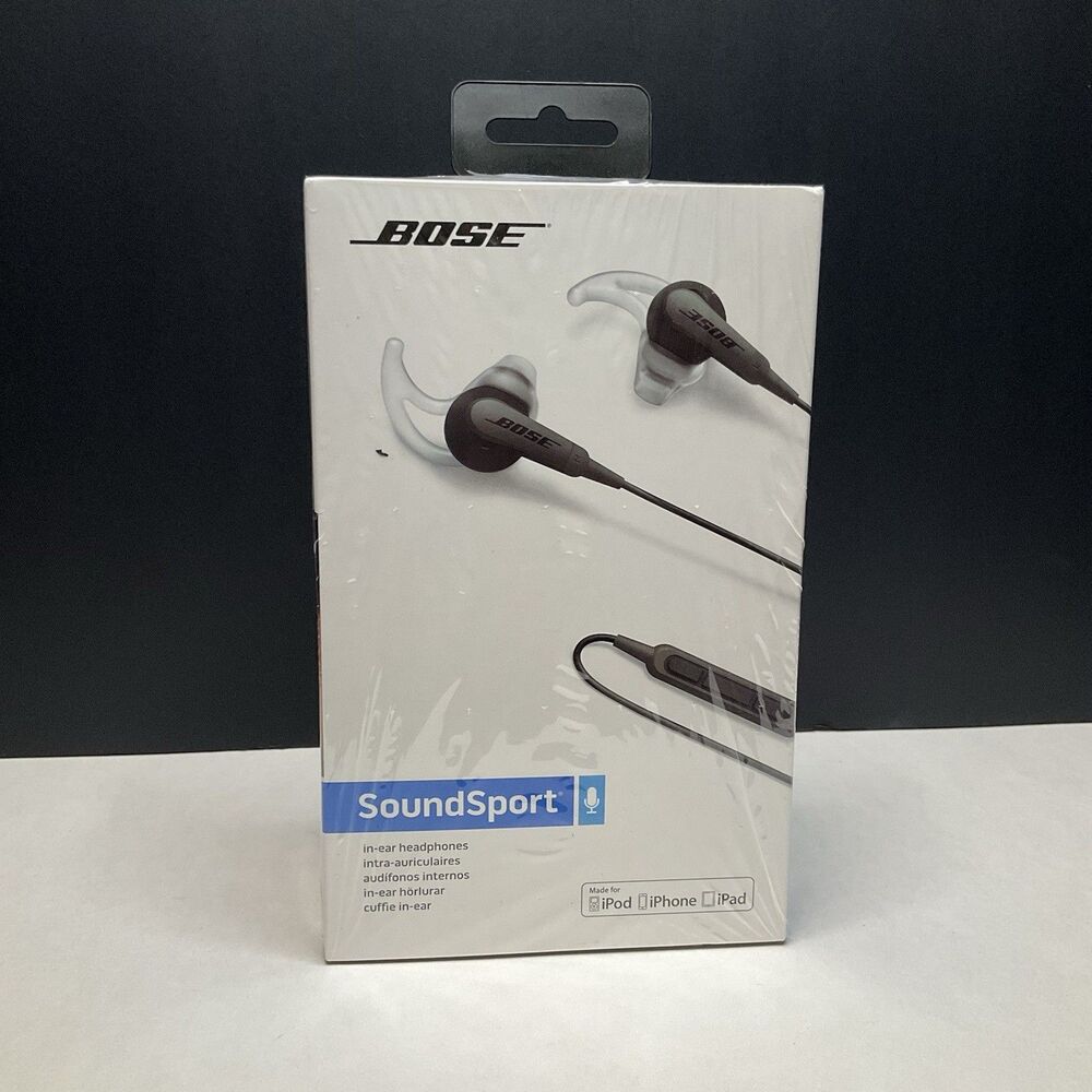 NEW Bose SoundSport In-ear Wired Headphones 741776-0010 - Charcoal Black Sealed